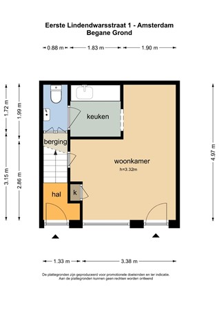 Plattegrond - Eerste Lindendwarsstraat 1H, 1015 LE Amsterdam - Eerste Lindendwarsstraat 1-H_begane grond.jpg